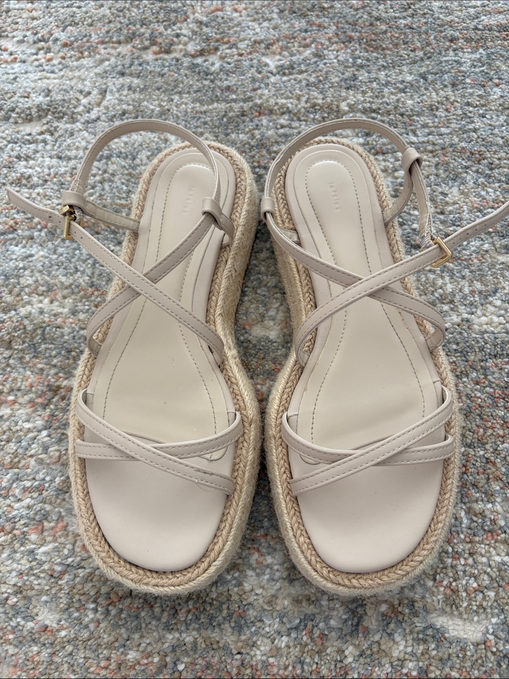 Neutral Beige Espadrille Sandals - Size 7.5-8 (EU 38)